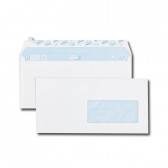 Boîte de 70 enveloppes blanches DL 110x220 80 g/m² fenêtre 45x100 bande|de protection|